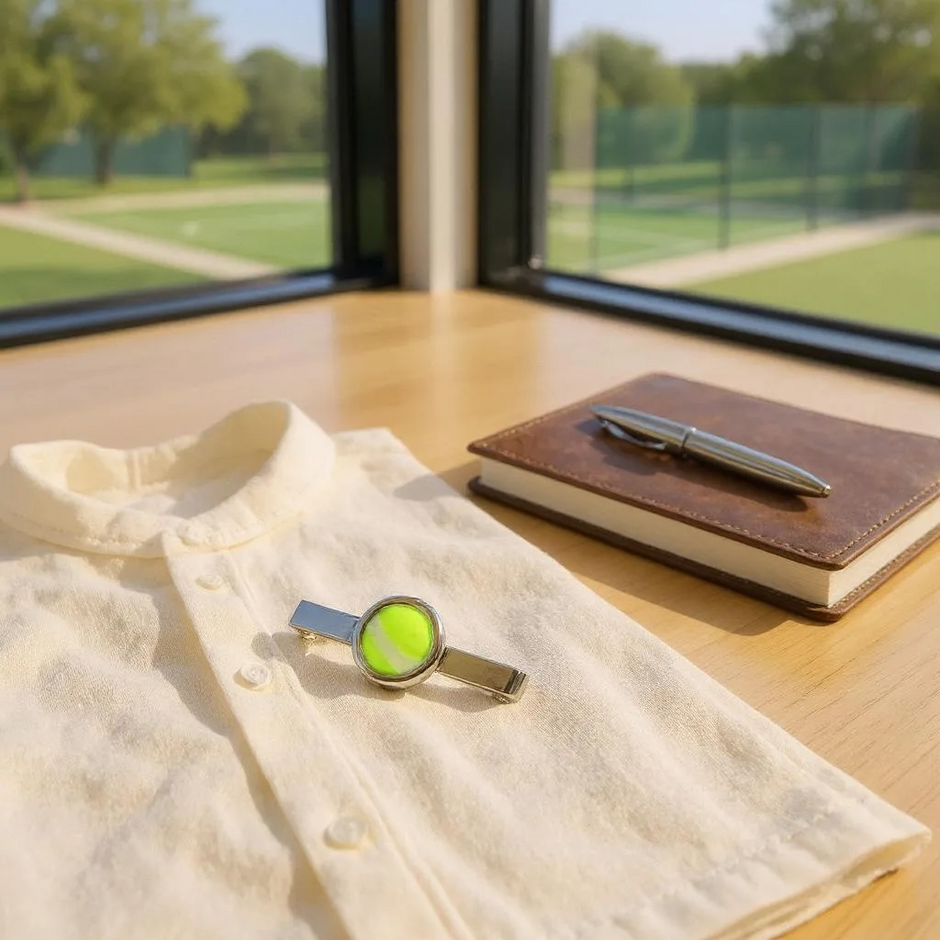 Personalised Tennis Ball Tie Slide/Bar