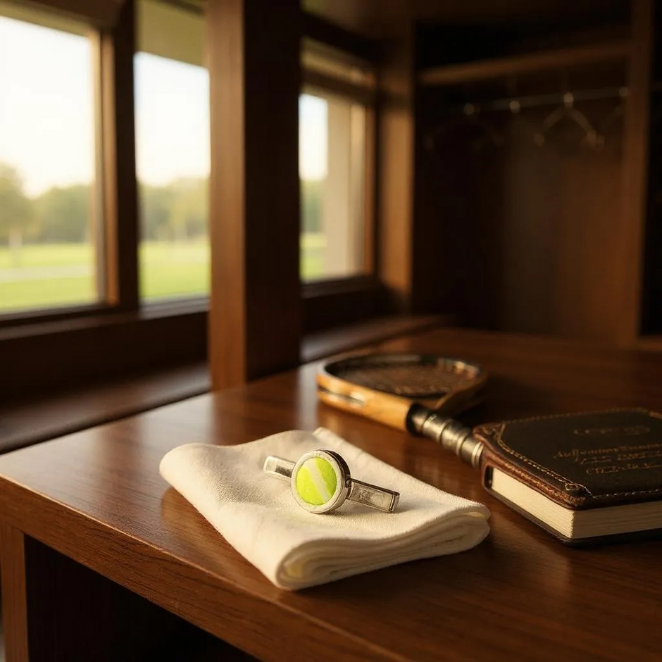 Personalised Tennis Ball Tie Slide/Bar