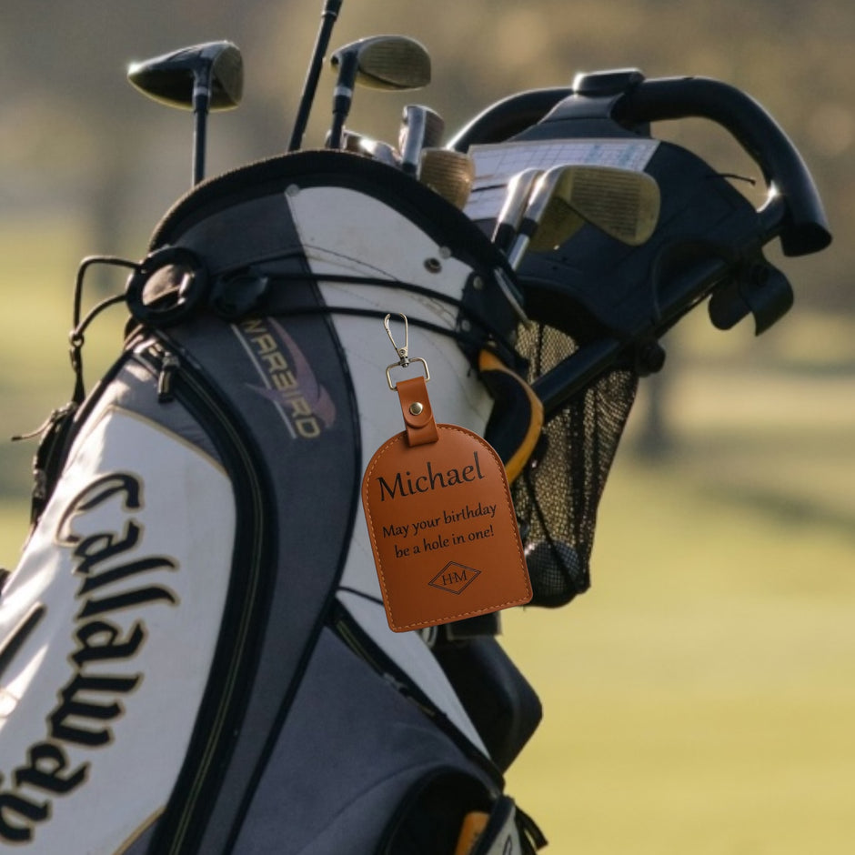 Personalised PU Leather Golf Tee Holder | Stylish, Eco-Friendly Gift for Golfers