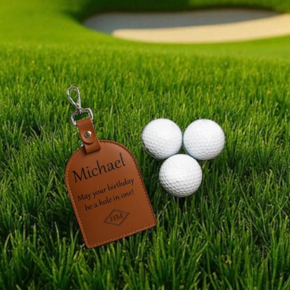 Personalised PU Leather Golf Tee Holder | Stylish, Eco-Friendly Gift for Golfers