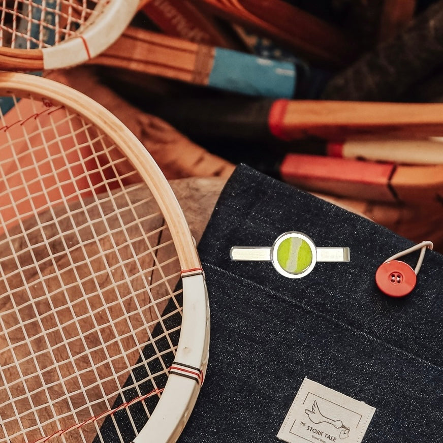 Personalised Tennis Ball Tie Slide/Bar