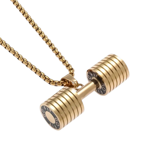 Personalised Oversized Dumbbell Necklace | Silver or Gold