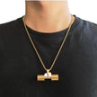Personalised Oversized Dumbbell Necklace | Silver or Gold