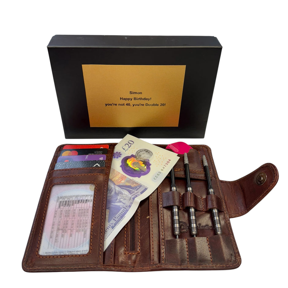 Personalised Leather Darts Wallet Case