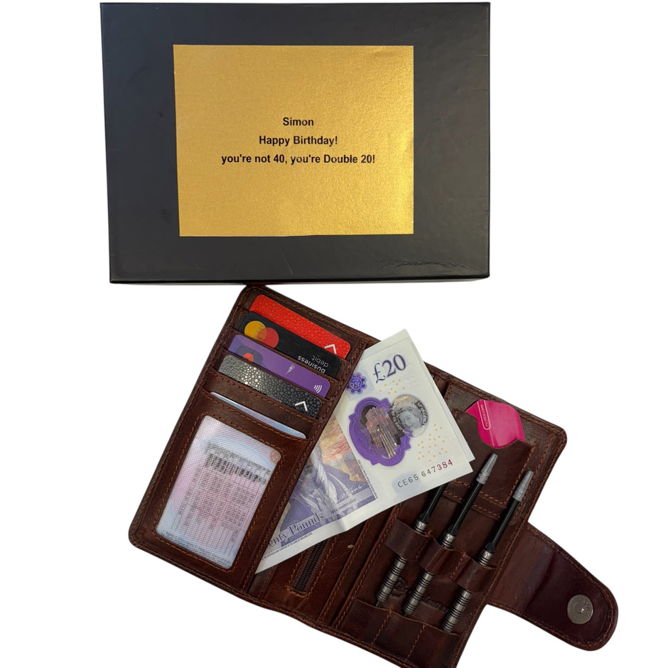 Personalised Leather Darts Wallet Case