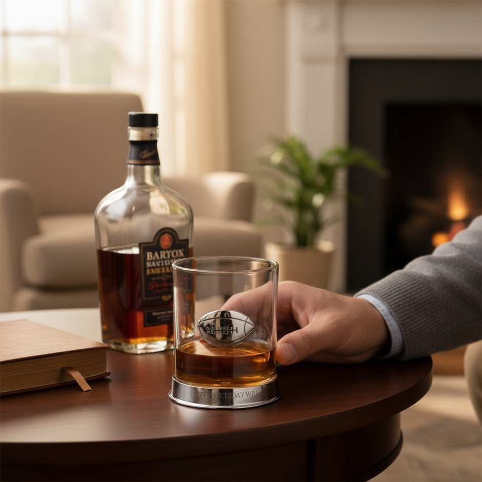 Personalised Rugby Whisky Glass | Unique Rugby Gift UK