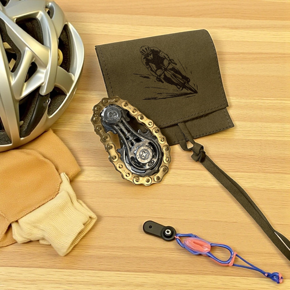 Personalised Cycling Gadget with Calf Leather Pouch | The Perfect Gift for Cyclists