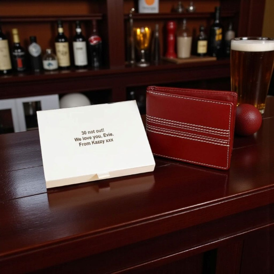 Personalised Vintage Leather Cricket Wallet