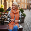 Snaffle Bit Print Scarf (Petrol Blue & Orange)