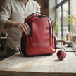 Personalised Cricket Red Rucksack