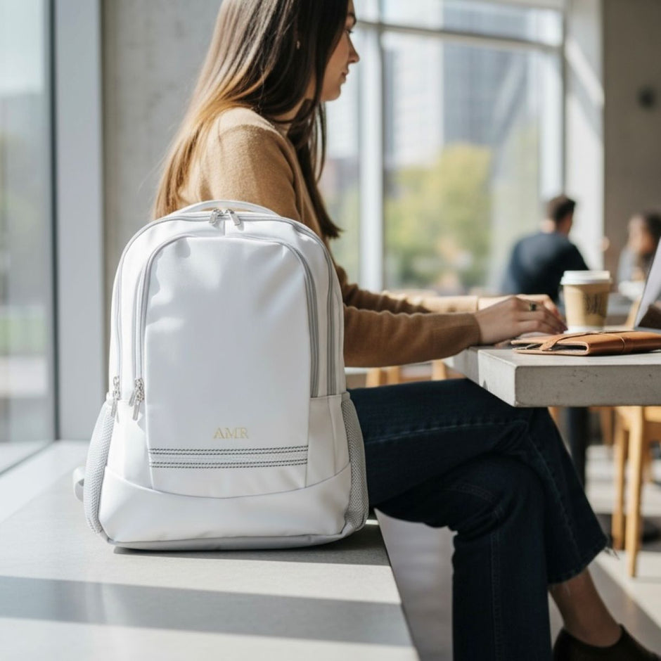 Personalised Cricket White Rucksack