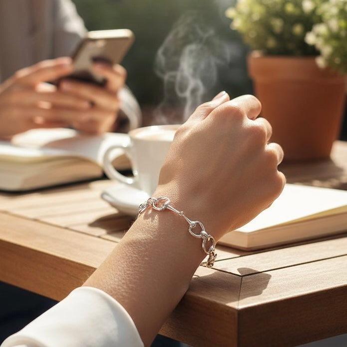 Petite Sterling Silver Snaffle Bit Bracelet