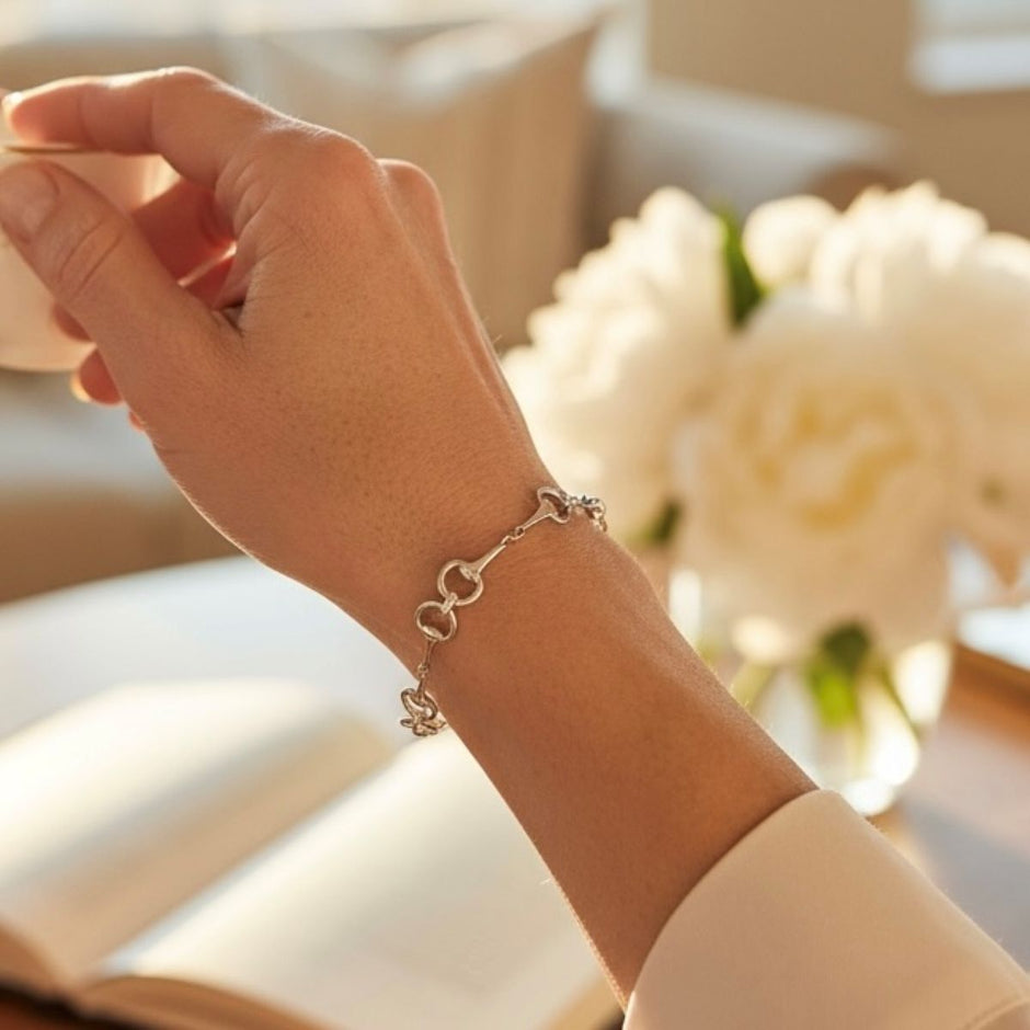 Petite Sterling Silver Snaffle Bit Bracelet