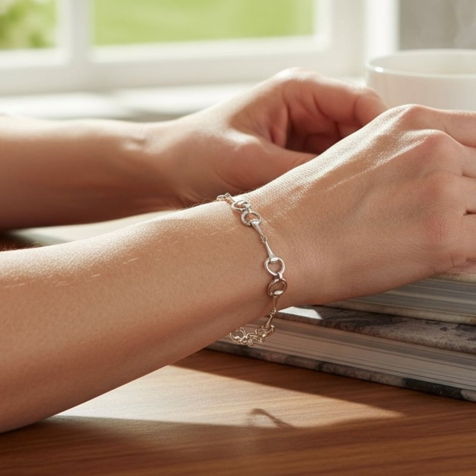 Petite Sterling Silver Snaffle Bit Bracelet