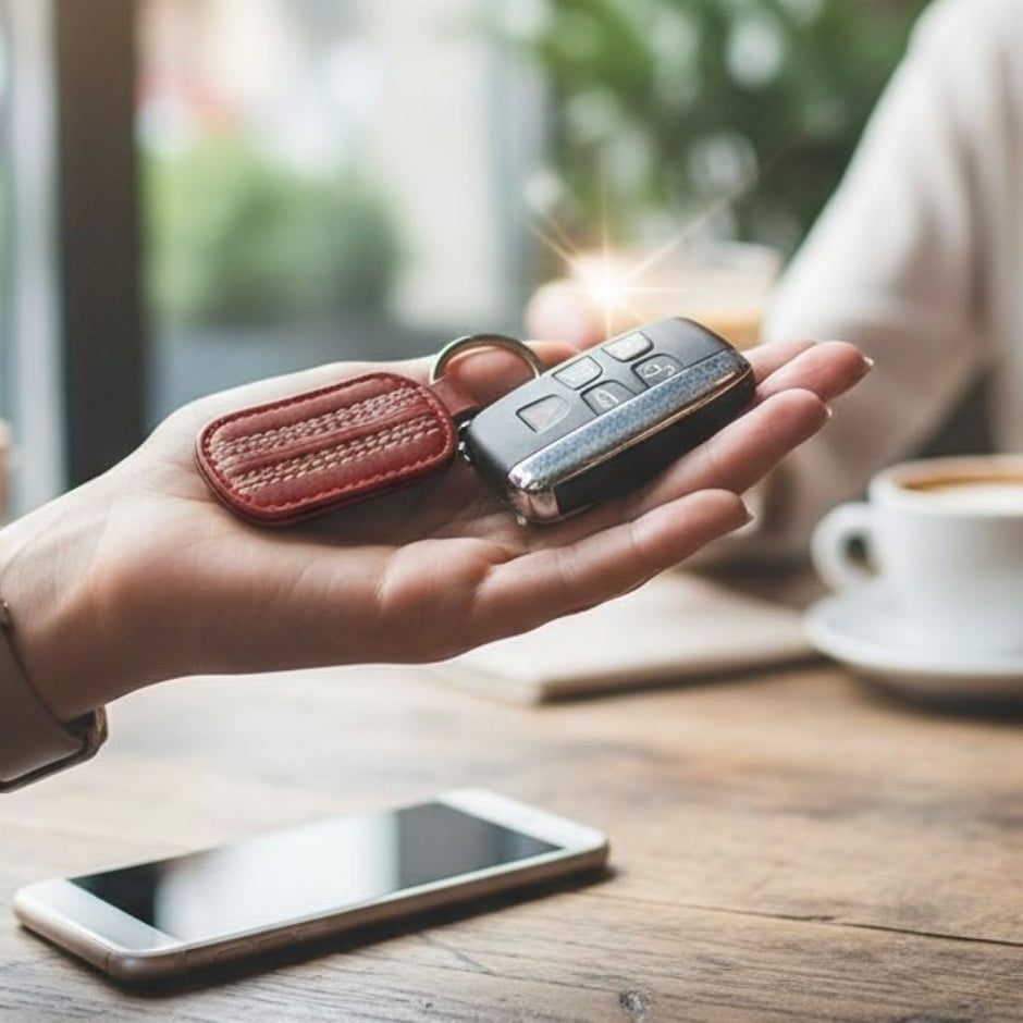 Personalised Cricket Leather Keyring