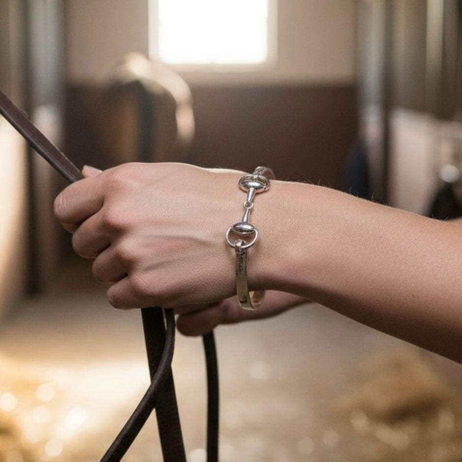 Personalised Sterling Silver Snaffle Bangle