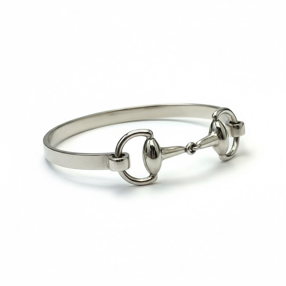 Personalised Sterling Silver Snaffle Bangle