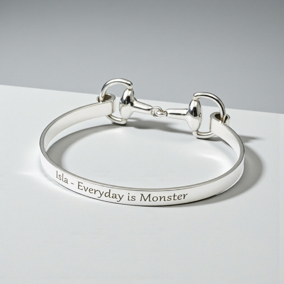 Personalised Sterling Silver Snaffle Bangle