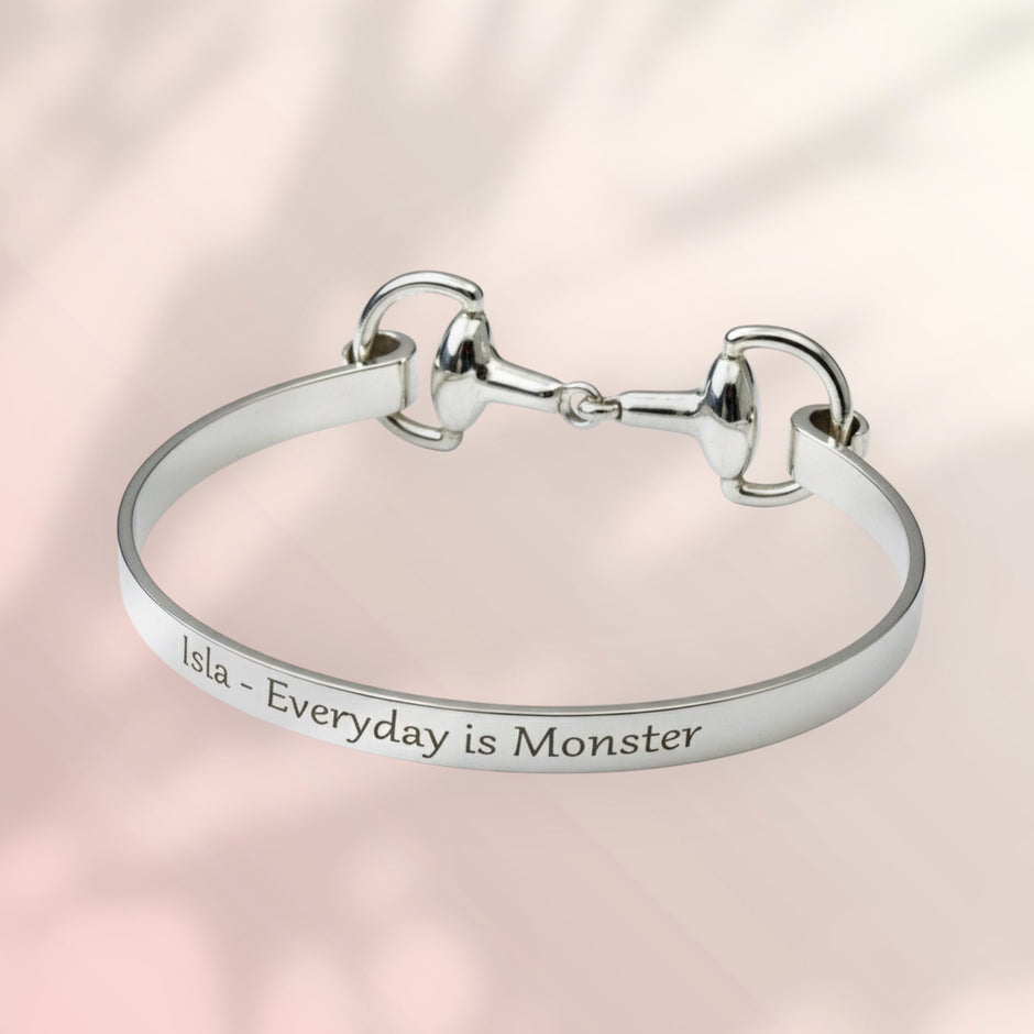 Personalised Sterling Silver Snaffle Bangle