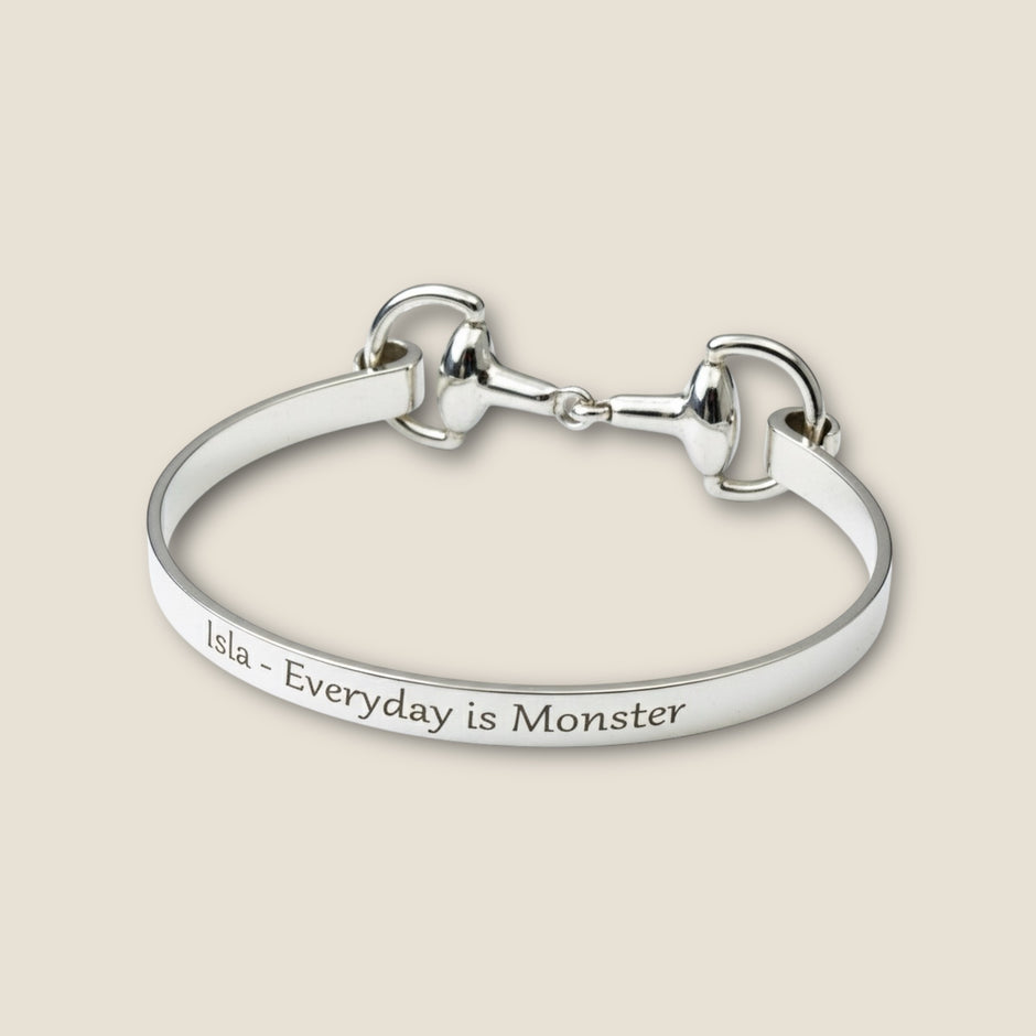 Personalised Sterling Silver Snaffle Bangle
