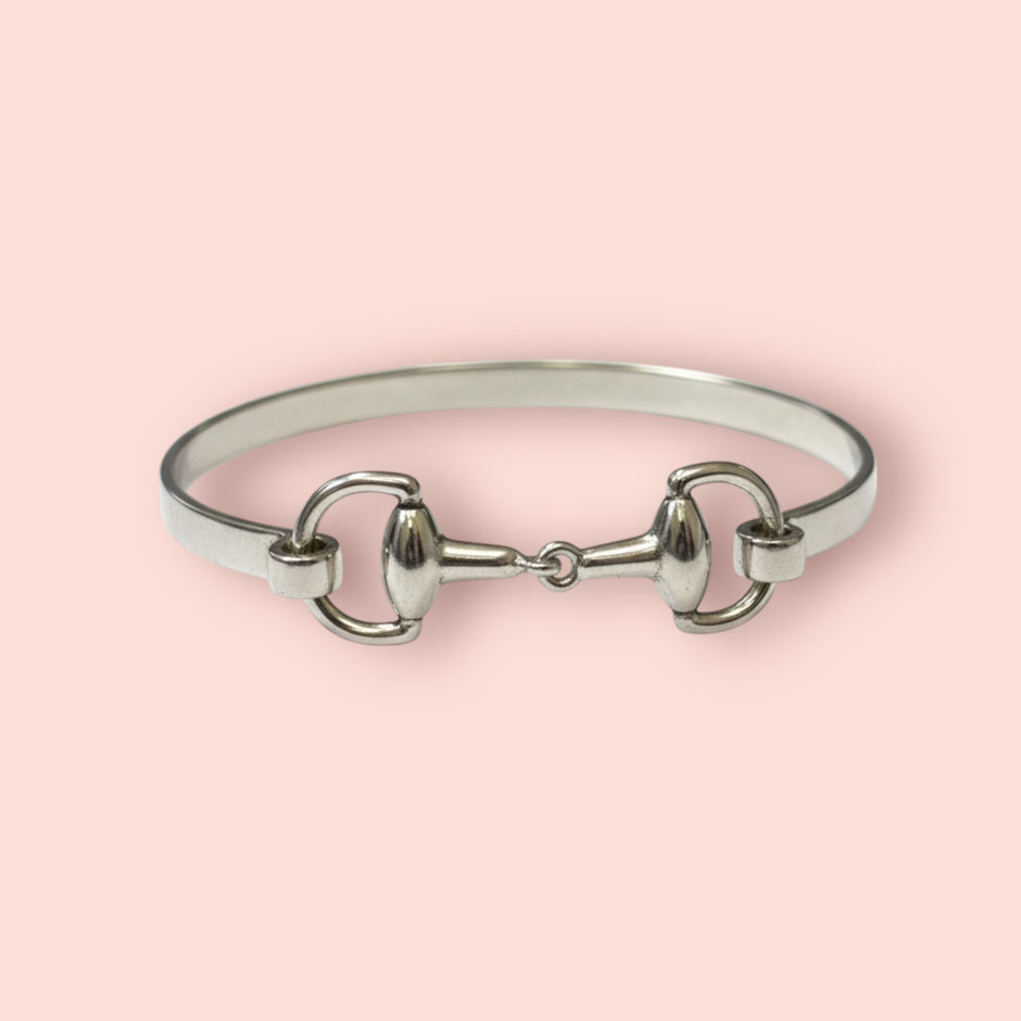 Personalised Sterling Silver Snaffle Bangle