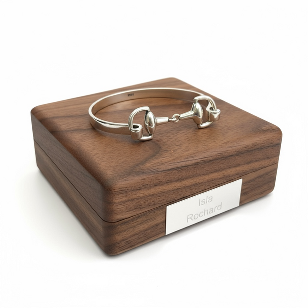 Personalised Sterling Silver Snaffle Bangle