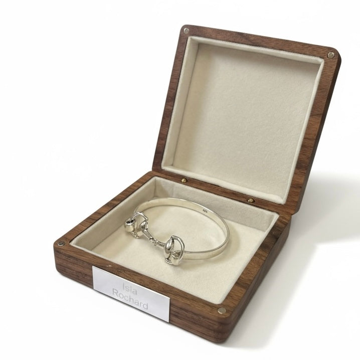 Personalised Sterling Silver Snaffle Bangle