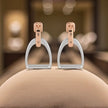 Sterling Silver & Rose Gold Equestrian Stirrup Earrings