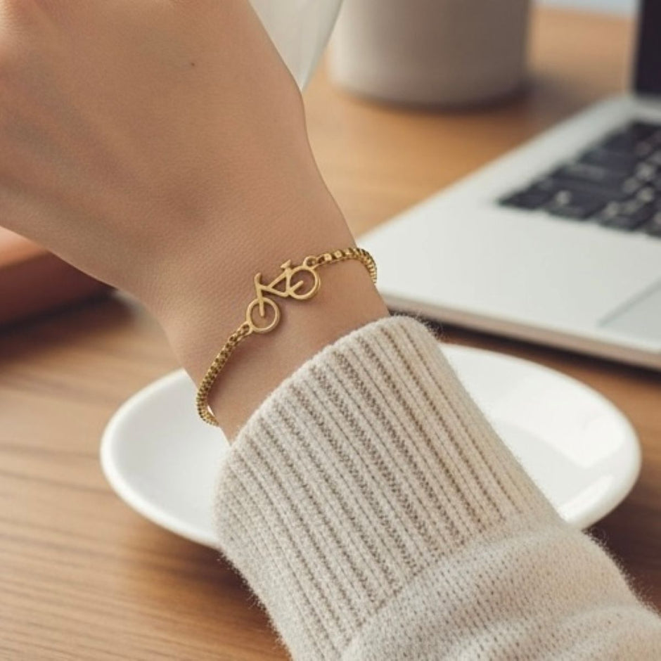Personalised Cyclists Bracelet In Gold Or Silver