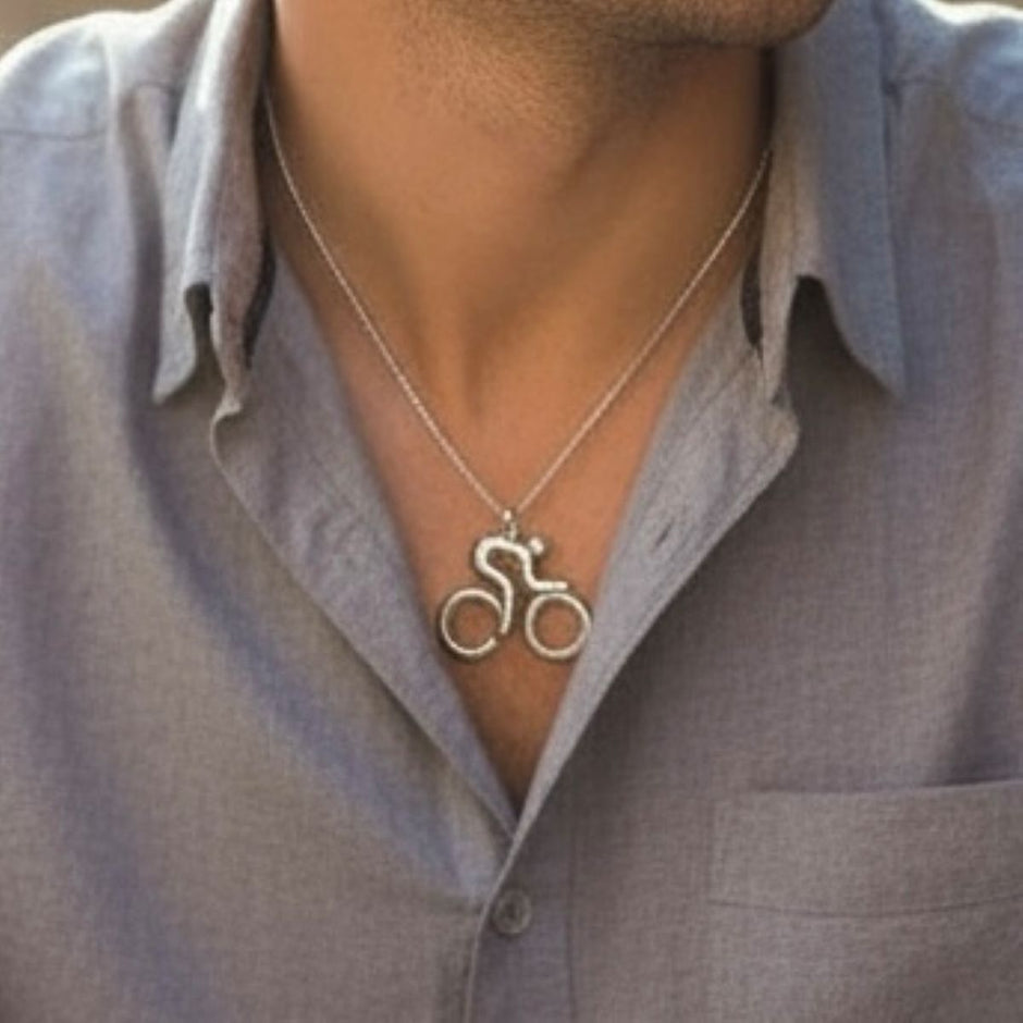 Personalised Cycling Necklace For Bike Enthusiasts