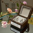 Sterling Silver & Rose Gold Equestrian Stirrup Earrings