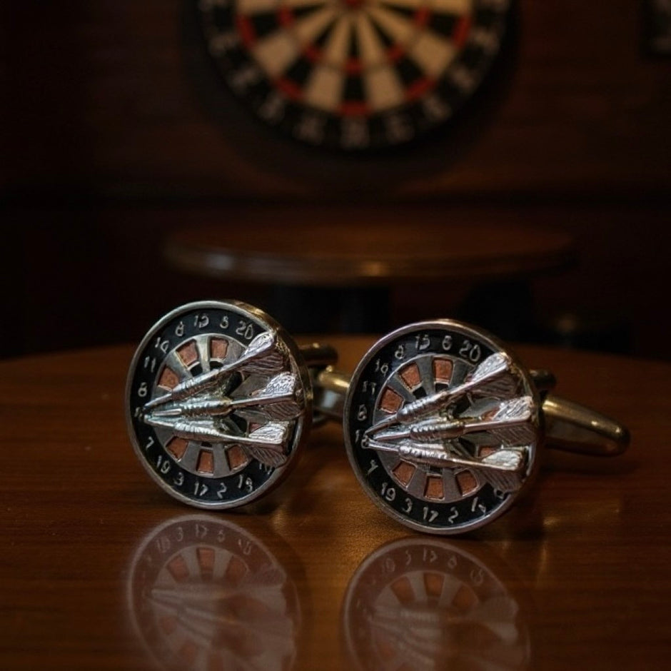 Personalised Dartboard With Darts Cufflinks