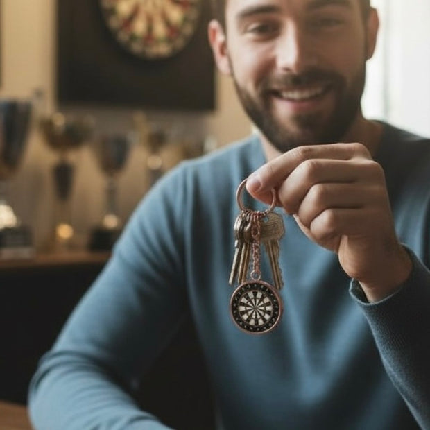 Personalised Dartboard Darts Key Chain/Keyring