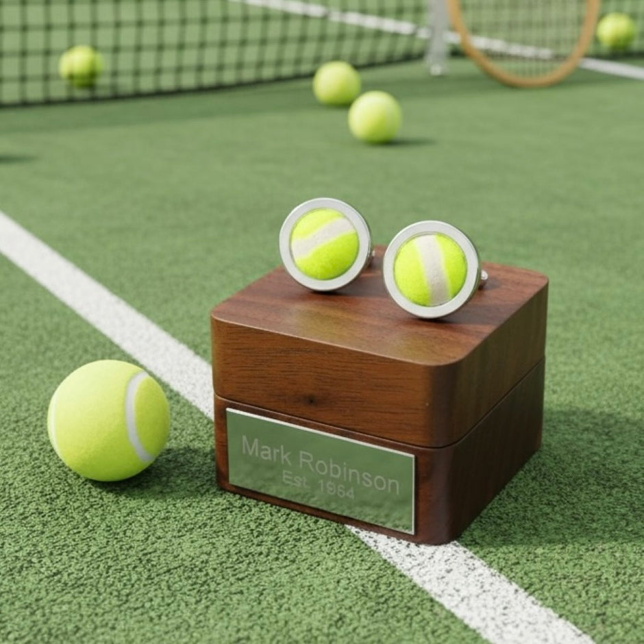 Personalised Tennis Ball Cufflinks