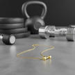 Personalised Dumbbell Necklace (Gold)