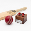 Personalised Cricket Ball Leather Cufflinks