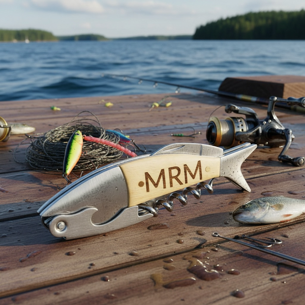 Personalised Fishing Corkscrew