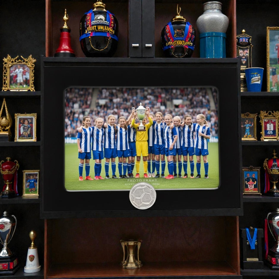 Personalised Football Photo Frame With Ball Motif