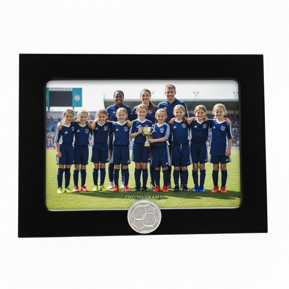 Personalised Football Photo Frame With Ball Motif