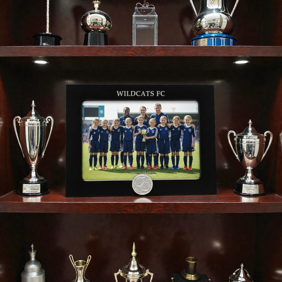 Personalised Football Photo Frame With Ball Motif