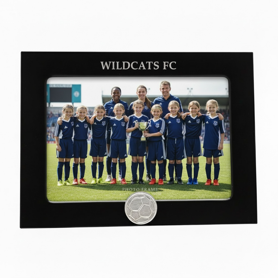Personalised Football Photo Frame With Ball Motif