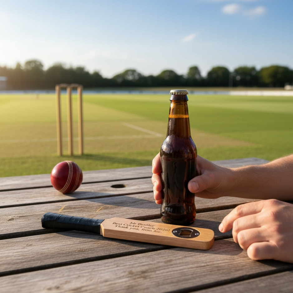 Personalised Mini Cricket Bat Bottle Opener