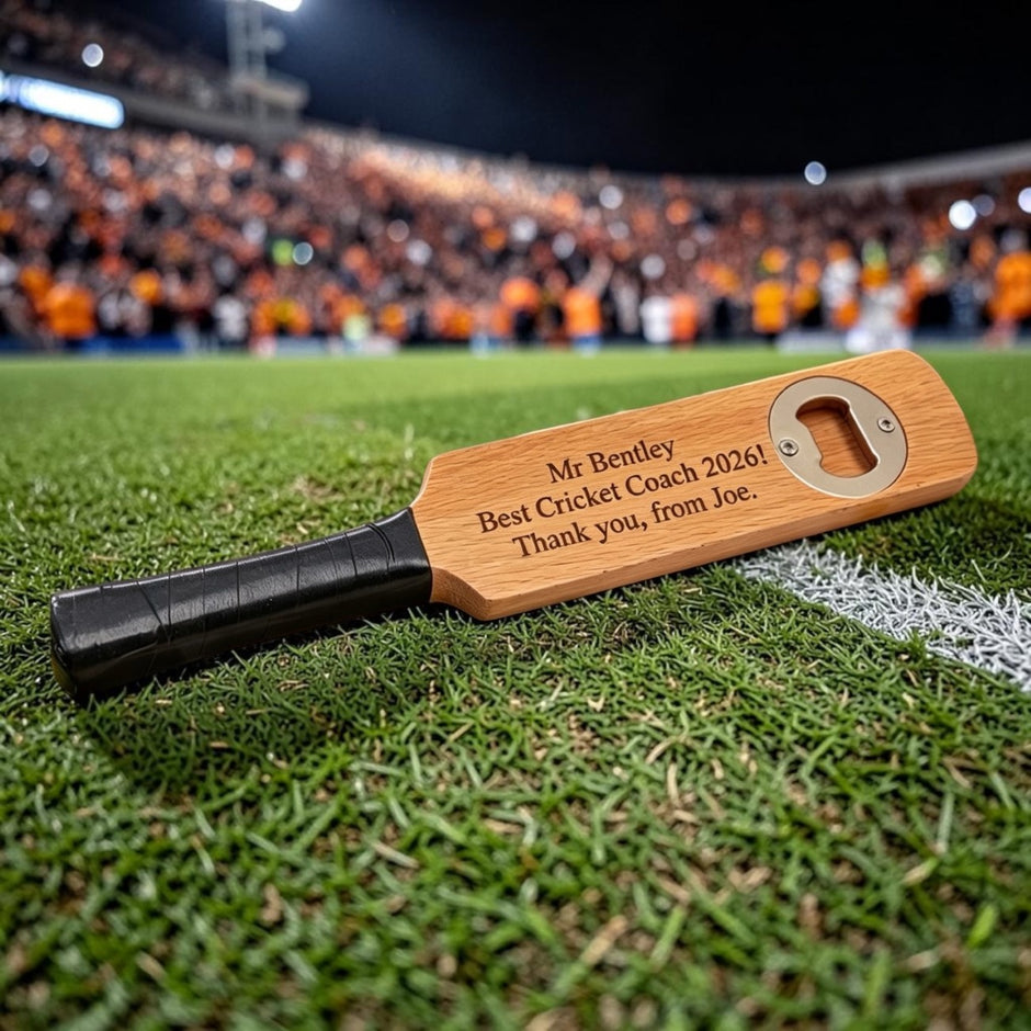 Personalised Mini Cricket Bat Bottle Opener
