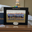 Personalised Rugby Photo Frame With Rugby Ball Motif