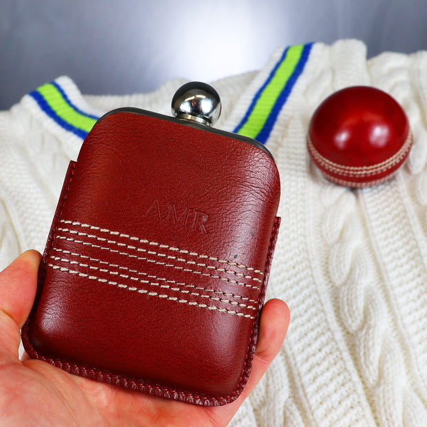 cricket gift, cricketer hip flask