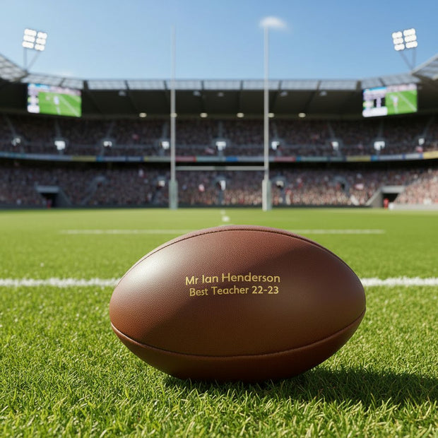 Personalised Vintage Leather Rugby Ball