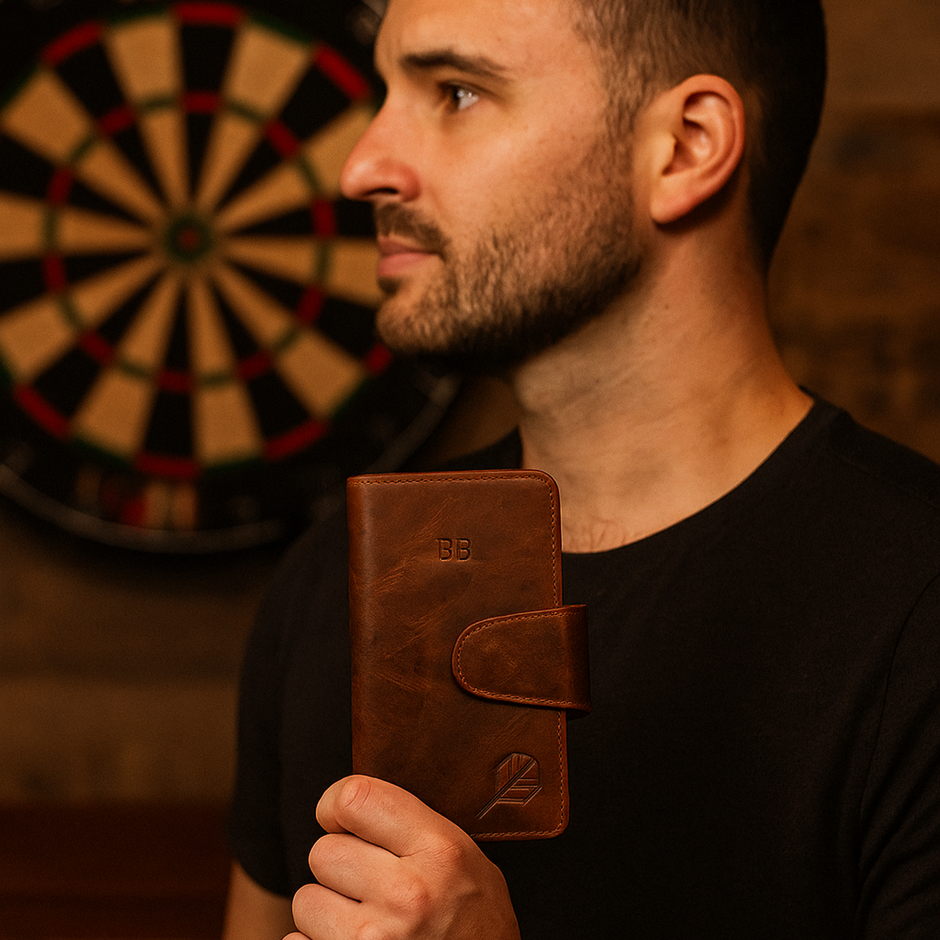 Personalised Leather Darts Wallet Case