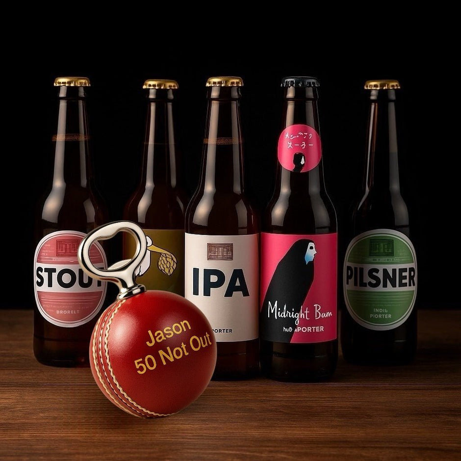 Personalised Cricket Ball Bottle Opener, Full Size Ball