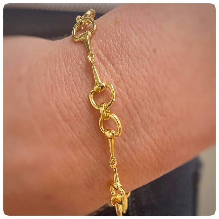 18ct Gold Plated Snaffle Bit Bracelet