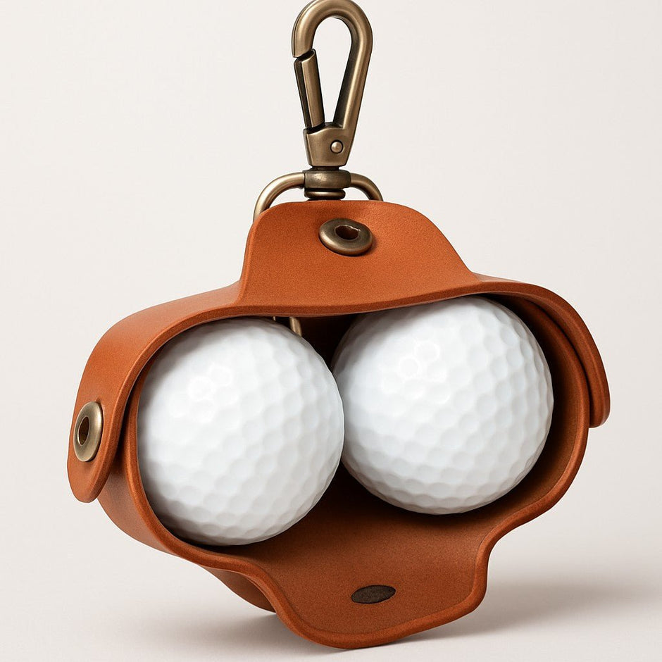 Personalised Tan Leather Golf Ball Caddy